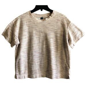 Old Navy Red Orange Striped Crew Neck Short Sleeve T-Shirt Reg Size Small